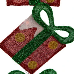 Northlight Lighted Tinsel Stacked Gift Boxes Outdoor Christmas Decoration - 44" - Clear Lights -Christmas Decor Sale northlight h83203 04 60261.1696436028