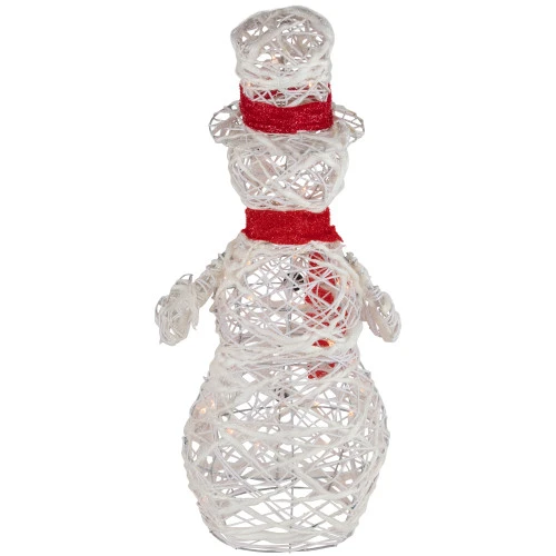 Northlight Lighted Glittered Rattan Snowman Outdoor Christmas Decoration - 28" - Clear Lights 8 Northlight Lighted Glittered Rattan Snowman Outdoor Christmas Decoration - 28" - Clear Lights - Image 6