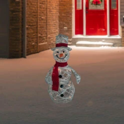 Northlight Lighted Glittered Rattan Snowman Outdoor Christmas Decoration - 28" - Clear Lights 9 Northlight Lighted Glittered Rattan Snowman Outdoor Christmas Decoration - 28" - Clear Lights -Christmas Decor Sale northlight h85109 styled 62163.1670402938