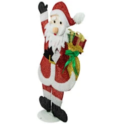 Northlight 32" Red And White Lighted Waving Santa With Gifts Christmas Outdoor Decoration -Christmas Decor Sale northlight h85231 03 77061.1689172107
