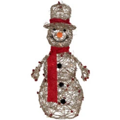 Northlight Lighted Glittered Snowman And Berries Outdoor Christmas Decoration - 28"