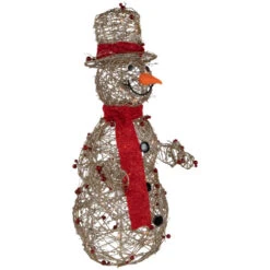 Northlight Lighted Glittered Snowman And Berries Outdoor Christmas Decoration - 28" -Christmas Decor Sale northlight h85237 2 09014.1670576251