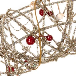 Northlight 18" Pre-Lit Champagne Gold Glittered Rattan Berry Artificial Christmas Wreath - Clear Lights -Christmas Decor Sale northlight h85239 4 27170.1669192839