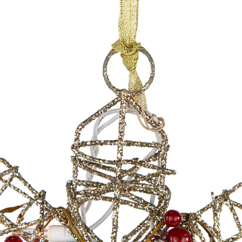 Northlight 19" Lighted Silver Glittered Berry Rattan Snowflake Christmas Window Decoration 8 Northlight 19" Lighted Silver Glittered Berry Rattan Snowflake Christmas Window Decoration - Image 6