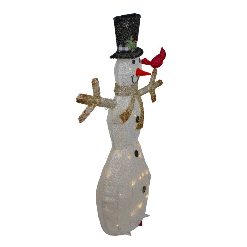 Northlight 49" White And Black LED Lighted Snowman With Top Hat Christmas Outdoor Decoration 6 Northlight 49" White And Black LED Lighted Snowman With Top Hat Christmas Outdoor Decoration - Image 4