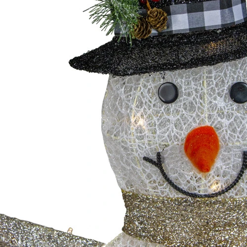 Northlight 49" White And Black LED Lighted Snowman With Top Hat Christmas Outdoor Decoration 5 Northlight 49" White And Black LED Lighted Snowman With Top Hat Christmas Outdoor Decoration - Image 3