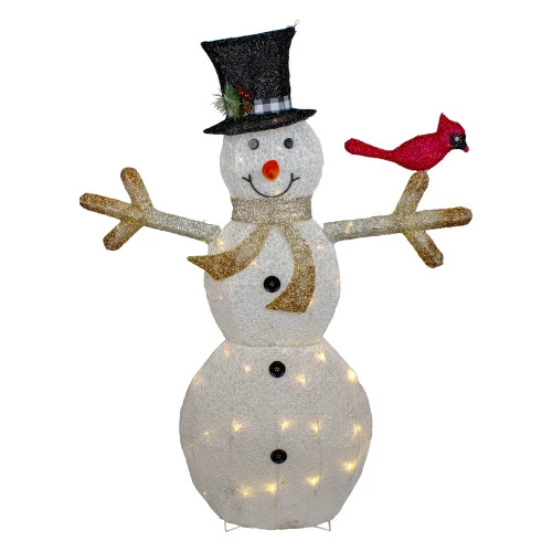Northlight 49" White And Black LED Lighted Snowman With Top Hat Christmas Outdoor Decoration 3 Northlight 49" White And Black LED Lighted Snowman With Top Hat Christmas Outdoor Decoration
