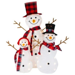 Northlight Lighted Tinsel Snowmen Family Christmas Outdoor Decorations - Clear Lights - Set Of 3 13 Northlight Lighted Tinsel Snowmen Family Christmas Outdoor Decorations - Clear Lights - Set Of 3 -Christmas Decor Sale northlight h92299 1 83343.1701710478
