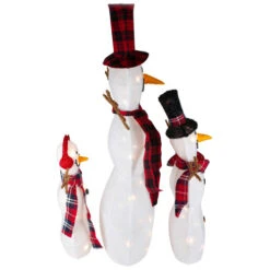 Northlight Lighted Tinsel Snowmen Family Christmas Outdoor Decorations - Clear Lights - Set Of 3 11 Northlight Lighted Tinsel Snowmen Family Christmas Outdoor Decorations - Clear Lights - Set Of 3 -Christmas Decor Sale northlight h92299 3 89519.1665610437