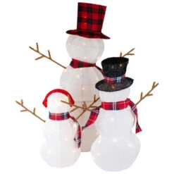 Northlight Lighted Tinsel Snowmen Family Christmas Outdoor Decorations - Clear Lights - Set Of 3 12 Northlight Lighted Tinsel Snowmen Family Christmas Outdoor Decorations - Clear Lights - Set Of 3 -Christmas Decor Sale northlight h92299 4 30063.1665610437