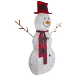 Northlight Lighted Tinsel Snowmen Family Christmas Yard Decorations - Clear Lights - Set Of 2 -Christmas Decor Sale northlight h92300 1 79108.1665610434