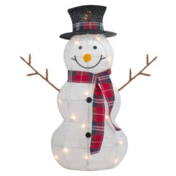 Northlight Lighted Tinsel Snowmen Family Christmas Yard Decorations - Clear Lights - Set Of 2 -Christmas Decor Sale northlight h92300 3 89445.1665610434