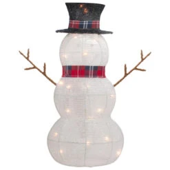 Northlight Lighted Tinsel Snowmen Family Christmas Yard Decorations - Clear Lights - Set Of 2 -Christmas Decor Sale northlight h92300 6 95334.1665610434