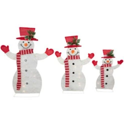 Northlight Set Of 3 LED Lighted Family Of Snowmen Outdoor Christmas Decoration -Christmas Decor Sale northlight h93962 1 97049.1674553298