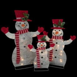 Northlight Set Of 3 LED Lighted Family Of Snowmen Outdoor Christmas Decoration -Christmas Decor Sale northlight h93962 on20black 98922.1674553298