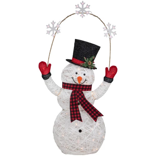 Northlight 57" LED Lighted Snowman Holding Snowflakes Outdoor Christmas Decoration 3 Northlight 57" LED Lighted Snowman Holding Snowflakes Outdoor Christmas Decoration