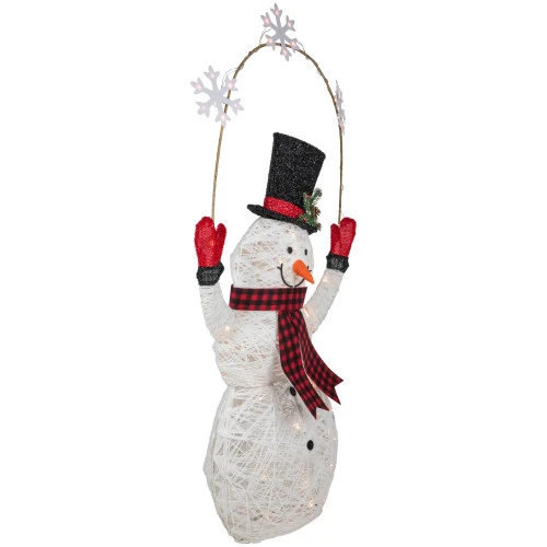 Northlight 57" LED Lighted Snowman Holding Snowflakes Outdoor Christmas Decoration 6 Northlight 57" LED Lighted Snowman Holding Snowflakes Outdoor Christmas Decoration - Image 4