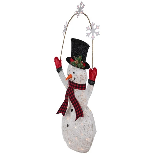 Northlight 57" LED Lighted Snowman Holding Snowflakes Outdoor Christmas Decoration 7 Northlight 57" LED Lighted Snowman Holding Snowflakes Outdoor Christmas Decoration - Image 5