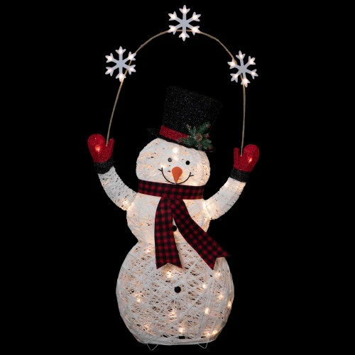 Northlight 57" LED Lighted Snowman Holding Snowflakes Outdoor Christmas Decoration 5 Northlight 57" LED Lighted Snowman Holding Snowflakes Outdoor Christmas Decoration - Image 3