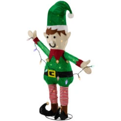 Northlight 34.25" LED Lighted Elf Holding Christmas Lights Outdoor Yard Decoration -Christmas Decor Sale northlight h94623 02 25745.1692976926