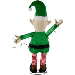 Northlight 34.25" LED Lighted Elf Holding Christmas Lights Outdoor Yard Decoration -Christmas Decor Sale northlight h94623 04 94121.1693584224