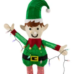 Northlight 34.25" LED Lighted Elf Holding Christmas Lights Outdoor Yard Decoration -Christmas Decor Sale northlight h94623 05 24944.1692976927