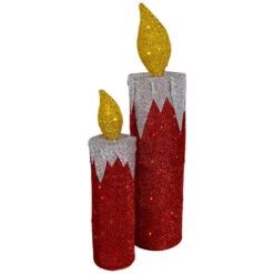 Northlight LED Lighted Candles Outdoor Christmas Decorations - 22.75" - Red - Set Of 2 -Christmas Decor Sale northlight h94627 04 52415.1696522477
