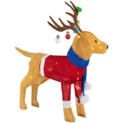 Northlight 36.5" LED Lighted Dog Wearing Antlers Christmas Outdoor Yard Decoration -Christmas Decor Sale northlight h94630 03 97650.1693323082