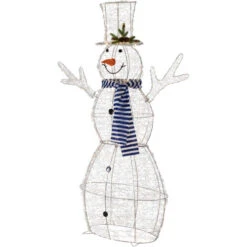 Northlight 48" LED Lighted Silver Mesh Snowman Outdoor Twinkling Christmas Decoration 13 Northlight 48" LED Lighted Silver Mesh Snowman Outdoor Twinkling Christmas Decoration -Christmas Decor Sale northlight h94636 02 47373.1701969859