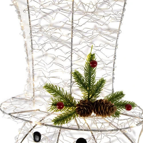 Northlight 48" LED Lighted Silver Mesh Snowman Outdoor Twinkling Christmas Decoration 8 Northlight 48" LED Lighted Silver Mesh Snowman Outdoor Twinkling Christmas Decoration - Image 6