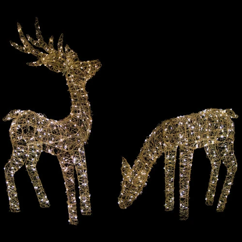 Northlight LED Lighted Twinkle Mesh Reindeer Outdoor Christmas Decoration - 37" - Set Of 2 5 Northlight LED Lighted Twinkle Mesh Reindeer Outdoor Christmas Decoration - 37" - Set Of 2 - Image 3