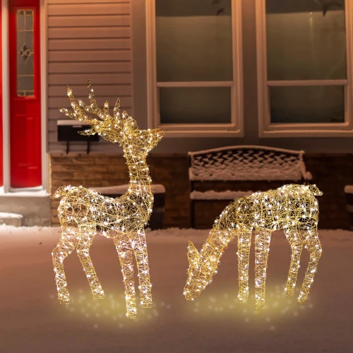 Northlight LED Lighted Twinkle Mesh Reindeer Outdoor Christmas Decoration - 37" - Set Of 2 4 Northlight LED Lighted Twinkle Mesh Reindeer Outdoor Christmas Decoration - 37" - Set Of 2 - Image 2