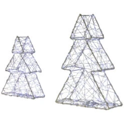 Northlight LED Lighted Wire Christmas Tree Decorations - 14" - White - Set Of 2 -Christmas Decor Sale northlight h96322 03 57101.1724289800