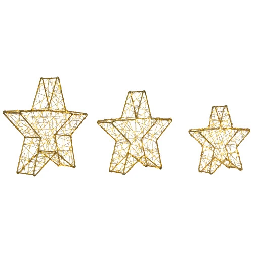 Northlight LED Lighted Stars Outdoor Christmas Decorations - 14" - Gold - Set Of 3 7 Northlight LED Lighted Stars Outdoor Christmas Decorations - 14" - Gold - Set Of 3 - Image 5