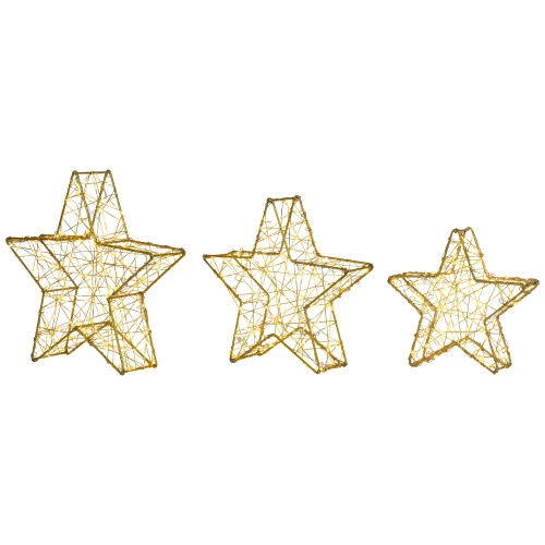 Northlight LED Lighted Stars Outdoor Christmas Decorations - 14" - Gold - Set Of 3 8 Northlight LED Lighted Stars Outdoor Christmas Decorations - 14" - Gold - Set Of 3 - Image 6