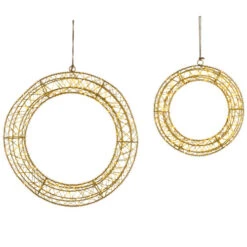 Northlight LED Lighted Hanging Christmas Wreath Decorations - 18" - Set Of 2 - Gold Lights -Christmas Decor Sale northlight h96325 01 34379.1722387422