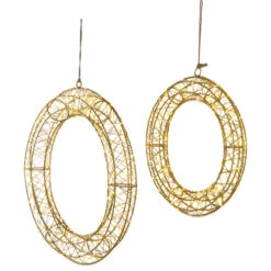 Northlight LED Lighted Hanging Christmas Wreath Decorations - 18" - Set Of 2 - Gold Lights -Christmas Decor Sale northlight h96325 02 72542.1722387426