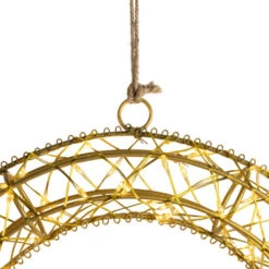 Northlight LED Lighted Hanging Christmas Wreath Decorations - 18" - Set Of 2 - Gold Lights -Christmas Decor Sale northlight h96325 04 04289.1722387425