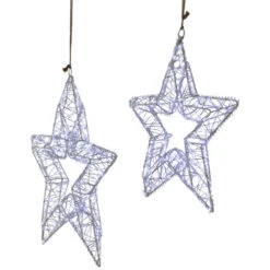 Northlight LED Lighted Stars Outdoor Christmas Decorations - 18" - Set Of 2 - Cool White Lights -Christmas Decor Sale northlight h96328 03 89011.1722387423