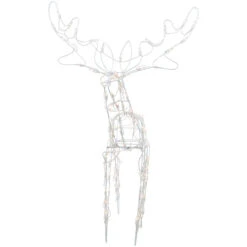 Northlight 48" Lighted White Standing Reindeer Outdoor Christmas Yard Decoration -Christmas Decor Sale northlight ha91181 03 98197.1696436030