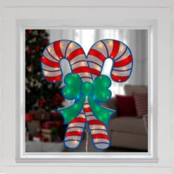 Northlight 18.5" Lighted Double Candy Cane Christmas Window Silhouette -Christmas Decor Sale northlight ha92194 2 56251.1634470486