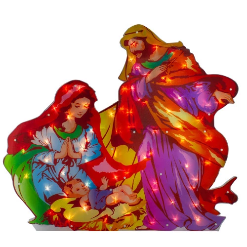Northlight Lighted Holy Family Nativity Scene Christmas Outdoor Decoration - 38" - Clear Lights 3 Northlight Lighted Holy Family Nativity Scene Christmas Outdoor Decoration - 38" - Clear Lights