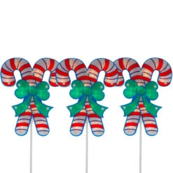 Set Of 3 Lighted Holographic Candy Cane Christmas Pathway Markers 25.5" 7 Set Of 3 Lighted Holographic Candy Cane Christmas Pathway Markers 25.5" -Christmas Decor Sale northlight ha92208 1 73607.1665433303