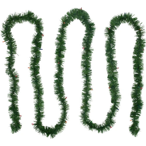 Northlight 18' X 3" Pre-Lit Pine Two-tone Artificial Christmas Garland, Multicolor Lights 3 Northlight 18' X 3" Pre-Lit Pine Two-tone Artificial Christmas Garland, Multicolor Lights