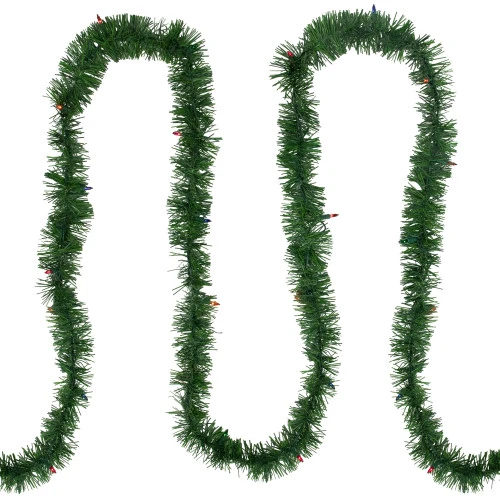 Northlight 18' X 3" Pre-Lit Pine Two-tone Artificial Christmas Garland, Multicolor Lights 5 Northlight 18' X 3" Pre-Lit Pine Two-tone Artificial Christmas Garland, Multicolor Lights - Image 3