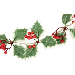 Northlight Pre-Lit B/O Holly And Berry Christmas Garland - 3.25' - Warm White LED Lights -Christmas Decor Sale northlight hc94496 2 88820.1664638453