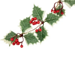 Northlight Pre-Lit B/O Holly And Berry Christmas Garland - 3.25' - Warm White LED Lights -Christmas Decor Sale northlight hc94496 3 45767.1664638453