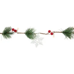 Northlight Pre-Lit B/O Pine, Berry And Snowflake Christmas Garland - 6' - Warm White LED Lights -Christmas Decor Sale northlight hc94498 2 53437.1667982243
