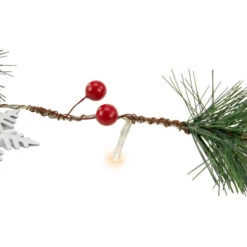 Northlight Pre-Lit B/O Pine, Berry And Snowflake Christmas Garland - 6' - Warm White LED Lights -Christmas Decor Sale northlight hc94498 3 46793.1680607688