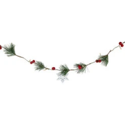 Northlight Pre-Lit B/O Pine, Berry And Snowflake Christmas Garland - 6' - Warm White LED Lights -Christmas Decor Sale northlight hc94498 3new 87316.1680607688